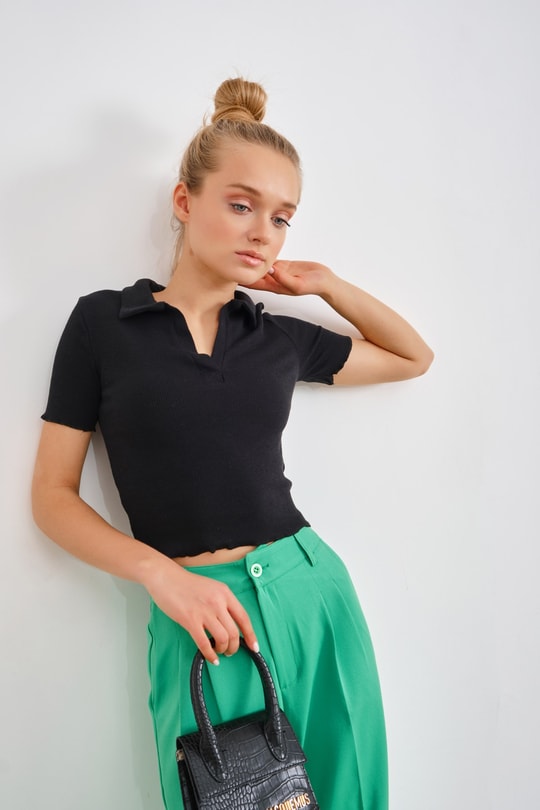 Kaşkorse Polo Yaka Tshirt Siyah