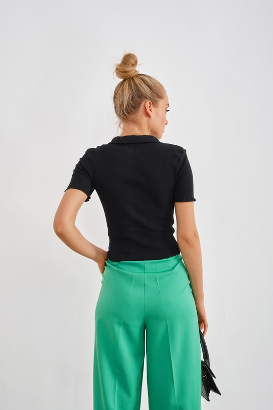 Kaşkorse Polo Yaka Tshirt Siyah