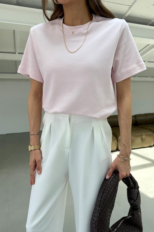 Kısa Kol Premıum Tshirt Pembe