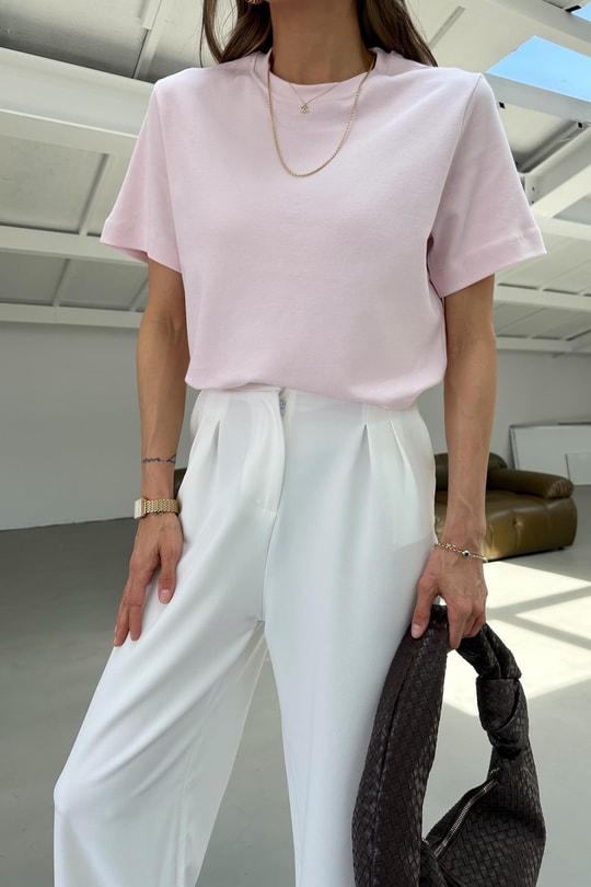 Kısa Kol Premıum Tshirt Pembe