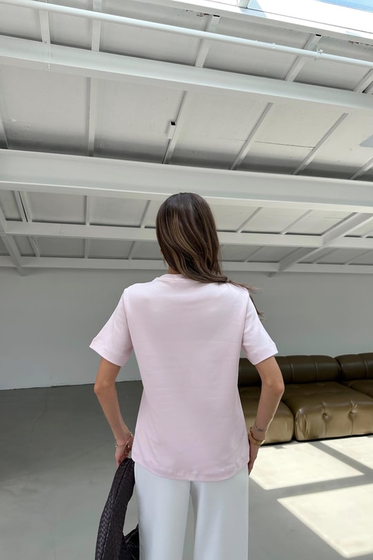 Kısa Kol Premıum Tshirt Pembe