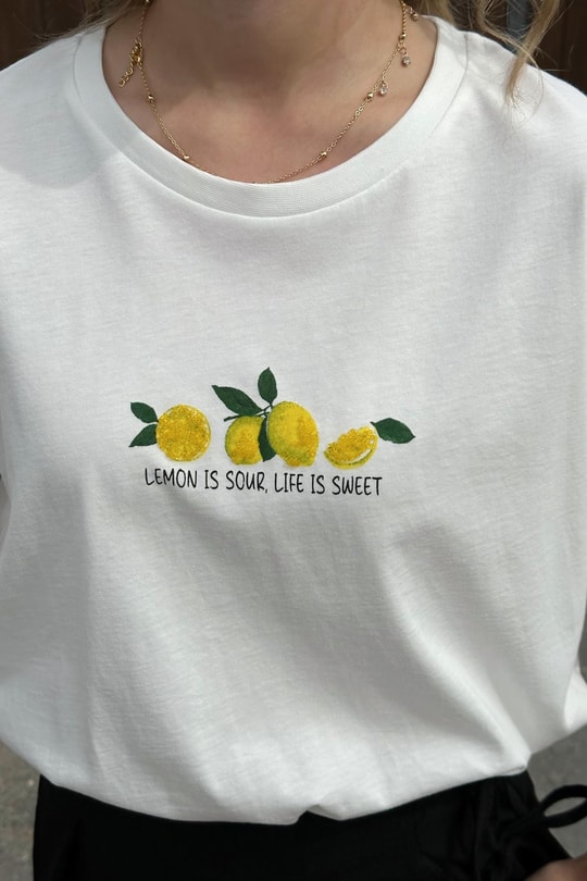 Lemon ıs Tshirt Beyaz