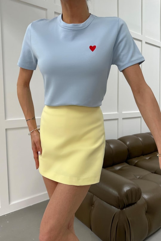 Mini Heart Tshirt Mavi