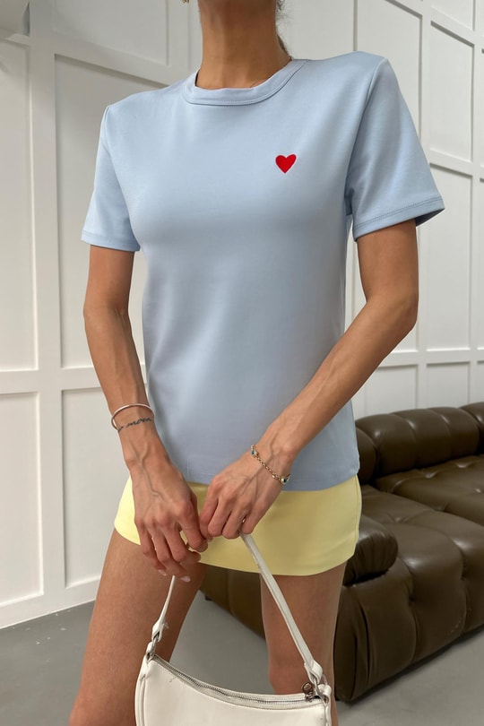 Mini Heart Tshirt Mavi