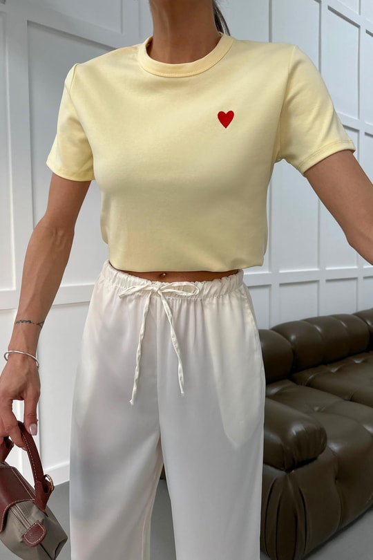Mini Heart Tshirt Sarı