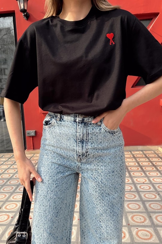 Mini Heart Tshırt Siyah