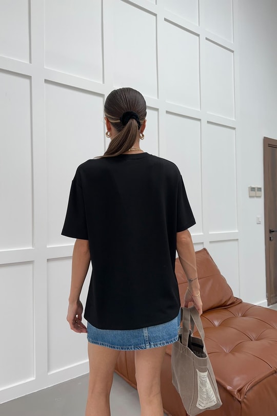Modal Oversize Tshirt Siyah