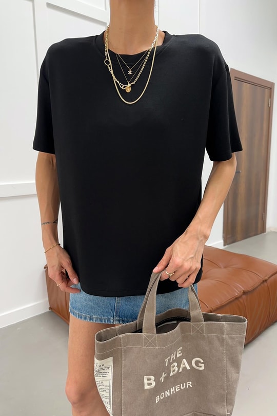 Modal Oversize Tshirt Siyah