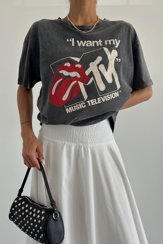 Musıc Yıkamalı Tshirt Antrasit