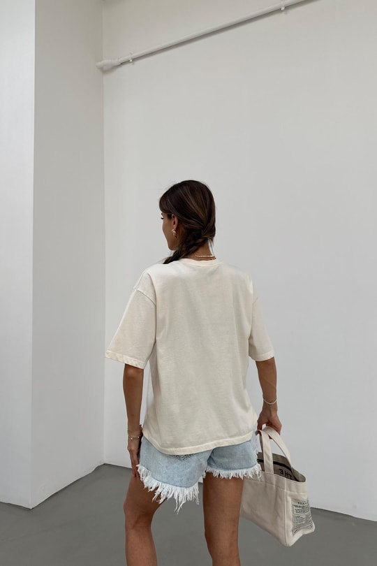 Mustang Vintage Tshirt Krem