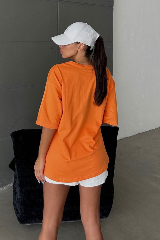 New York Oversize Tshirt Turuncu
