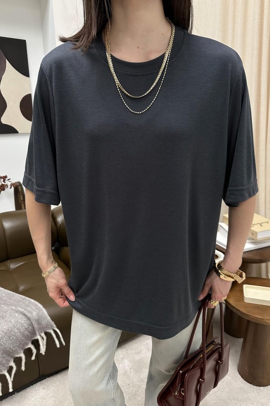 Oversıze Basic Tshirt Antrasit