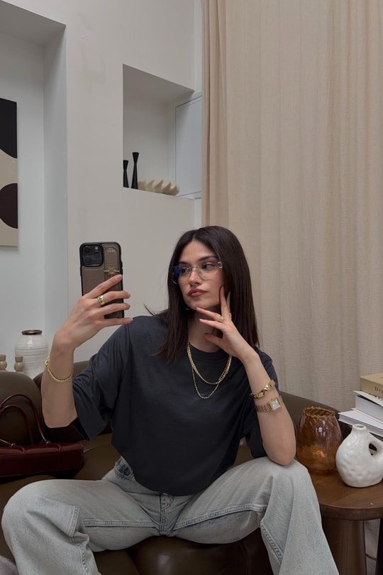 Oversıze Basic Tshirt Antrasit