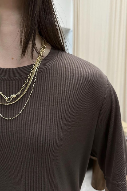 Oversıze Basic Tshirt Kahve