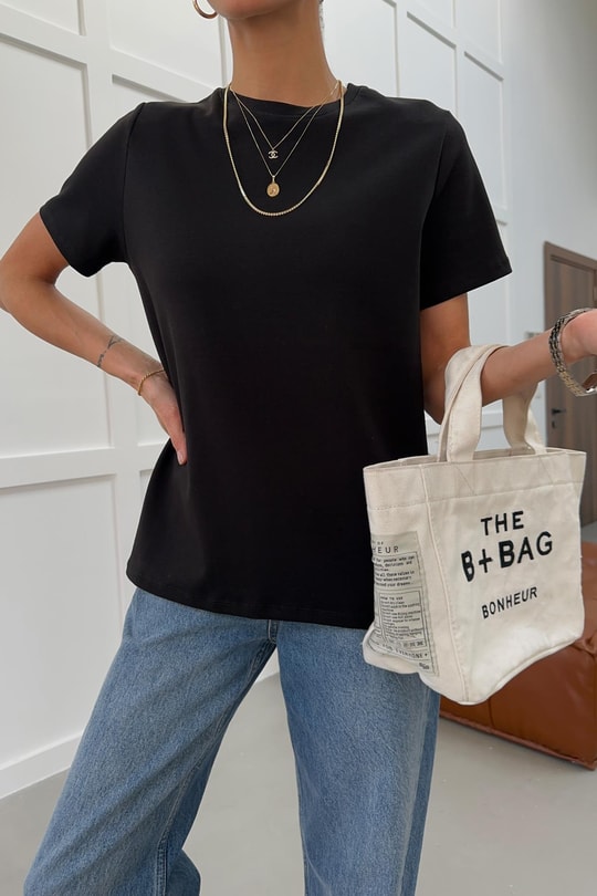 Pamuklu Basic Tshirt Siyah
