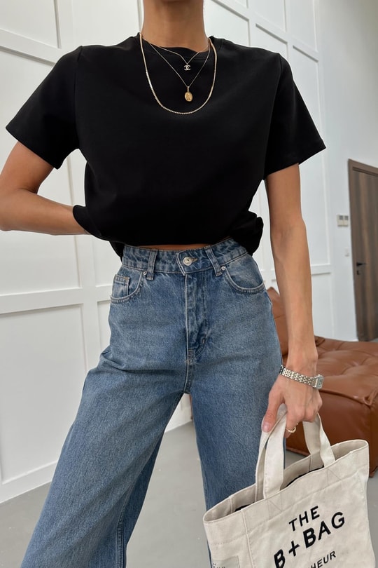 Pamuklu Basic Tshirt Siyah