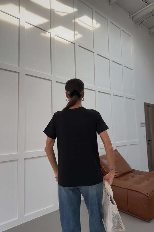 Pamuklu Basic Tshirt Siyah