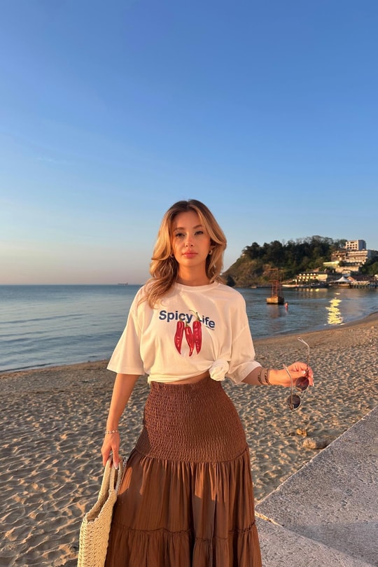 Pepper Baskı Tshirt Ekru