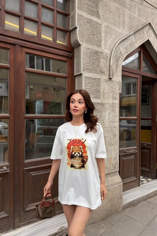 Raccoon  Tshirt Beyaz