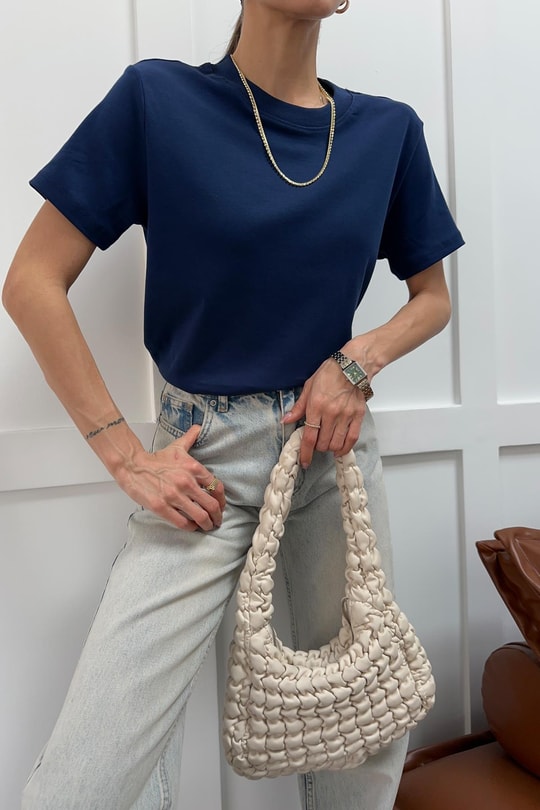 Ribanalı Premium Basic Tshirt Lacivert