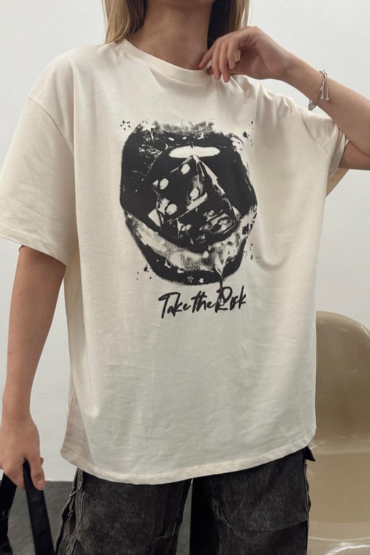 Rock Tshirt Krem