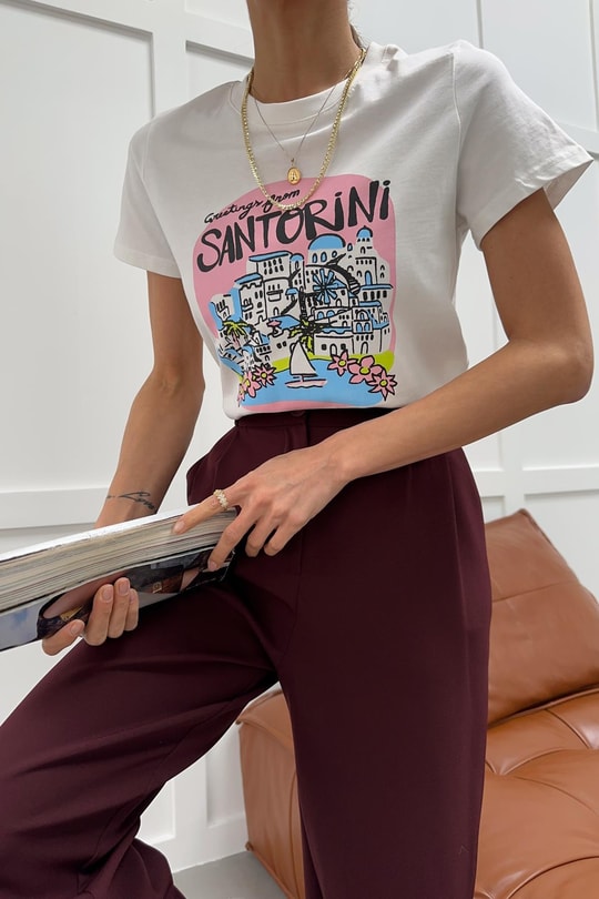 Santorini Tshirt Beyaz
