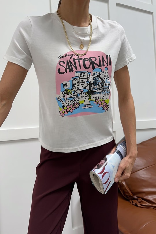 Santorini Tshirt Beyaz