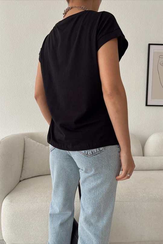 Sıfır Kol Basic Tshirt Siyah