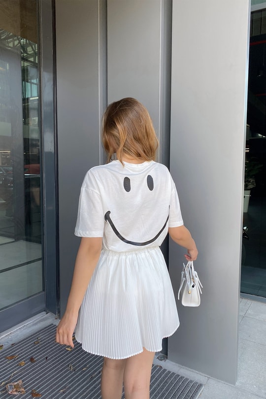 Smiley Oversize Tshirt Ekru