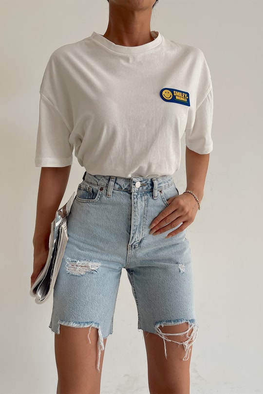 Smiley Oversize Tshirt Ekru
