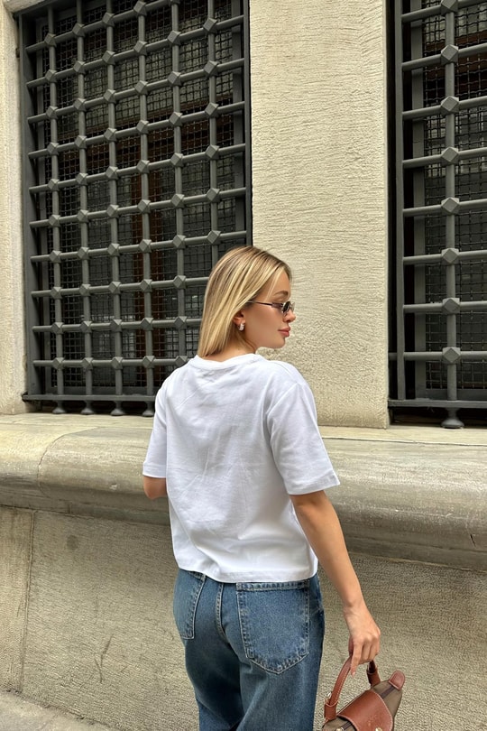 Text Baskılı Tshirt Beyaz