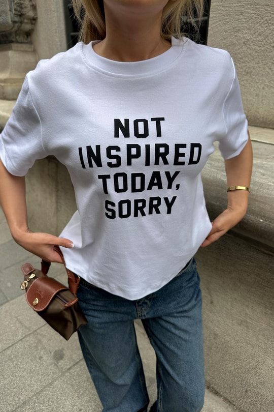 Text Baskılı Tshirt Beyaz