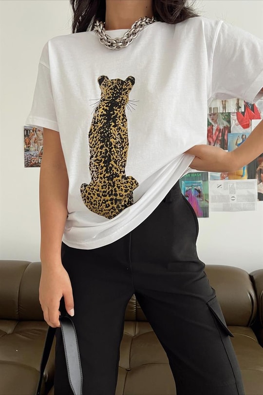 Tiger Oversize Tshirt Beyaz