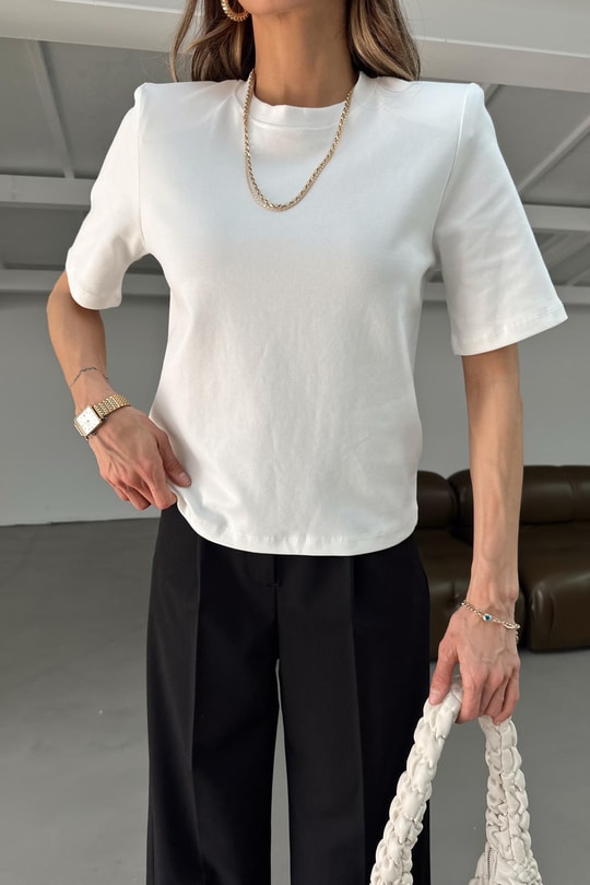 Vatkalı Premium Tshirt Beyaz