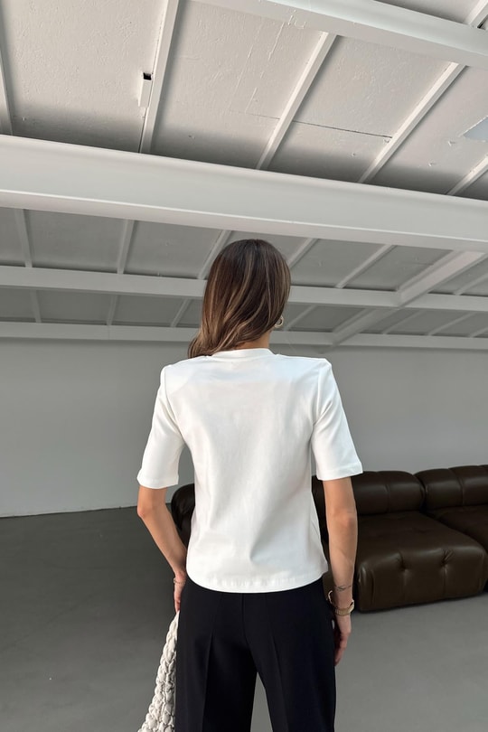 Vatkalı Premium Tshirt Beyaz