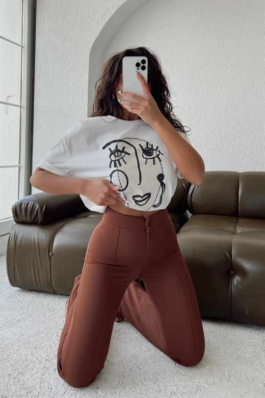 Women Eyes Tshirt Beyaz