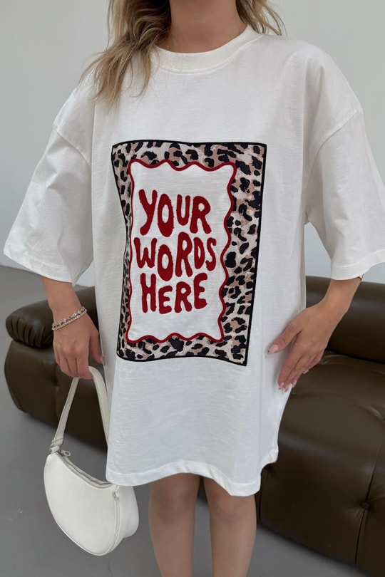Your Words Here Tshirt Beyaz