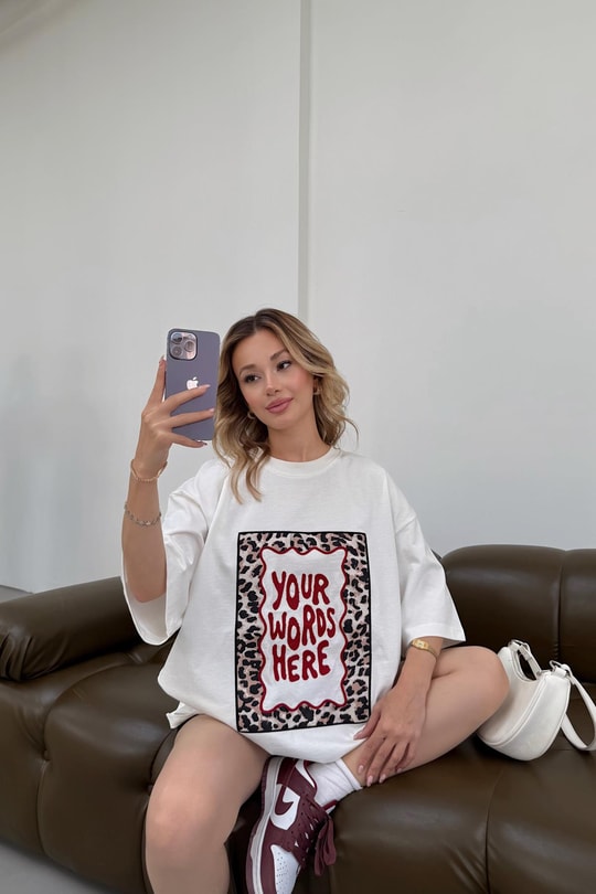 Your Words Here Tshirt Beyaz