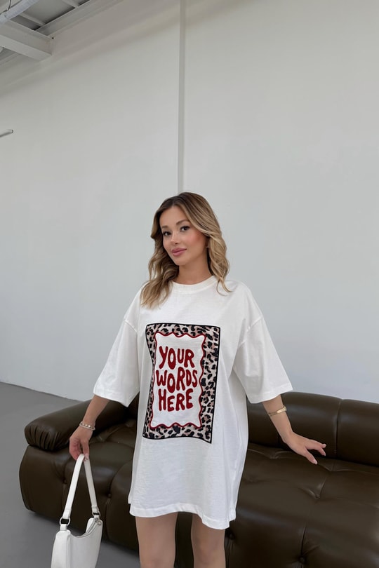 Your Words Here Tshirt Beyaz