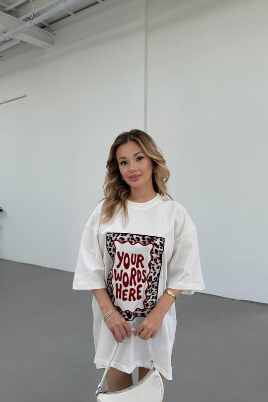 Your Words Here Tshirt Beyaz