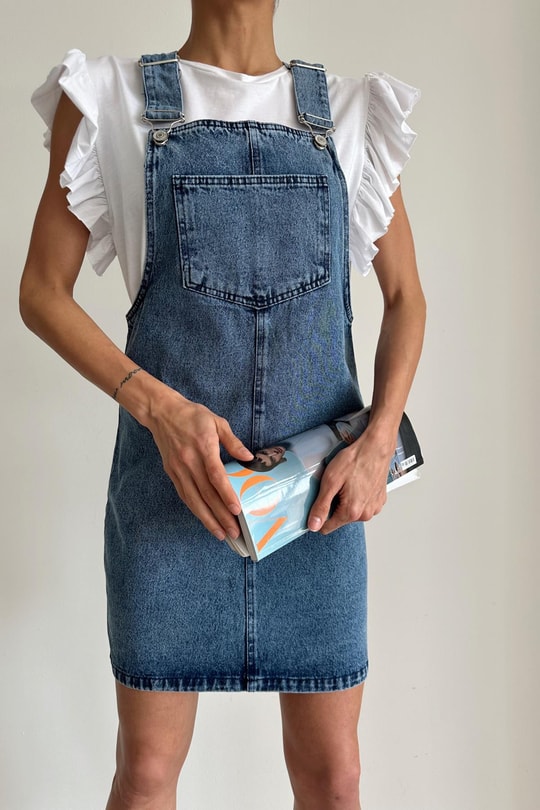 Denim Salopet Mavi