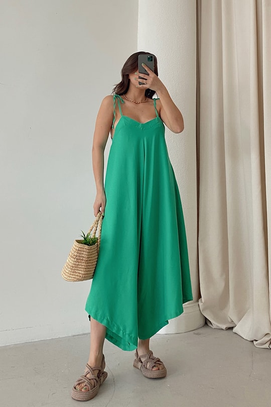 Naturel Şalvar Tulum Yeşil