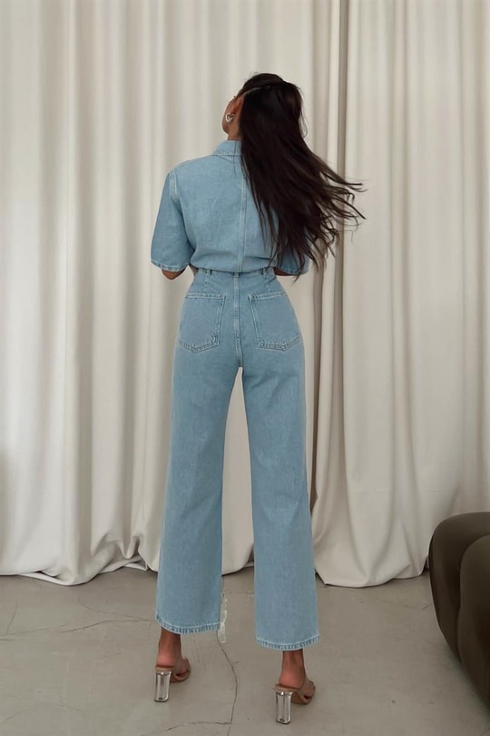 Straight Leg Denim Tulum Mavi