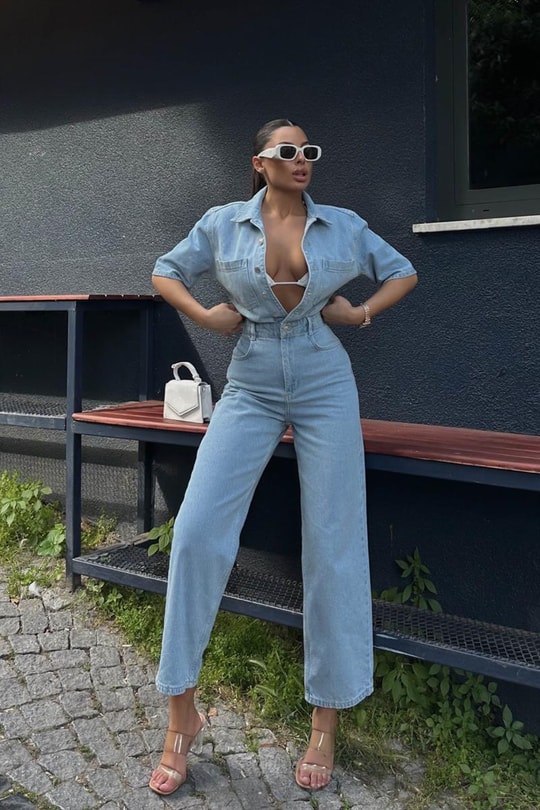 Straight Leg Denim Tulum Mavi