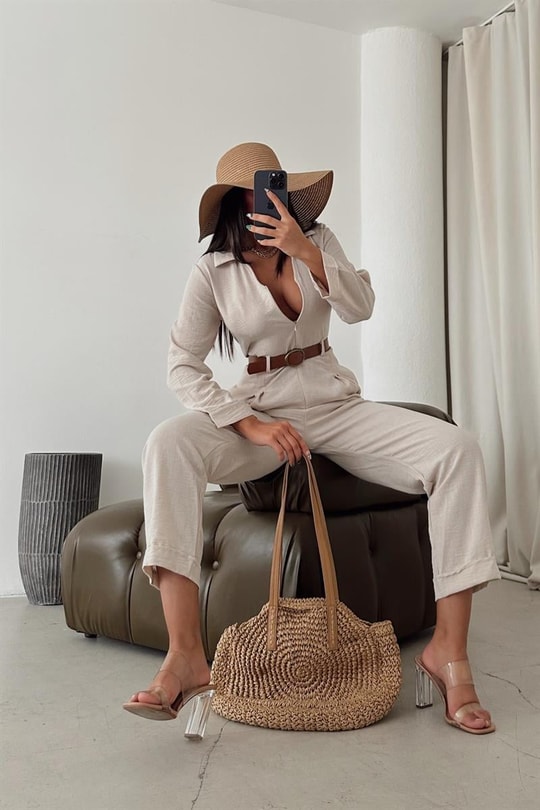 Zip Detay Kemerli Tulum Taş