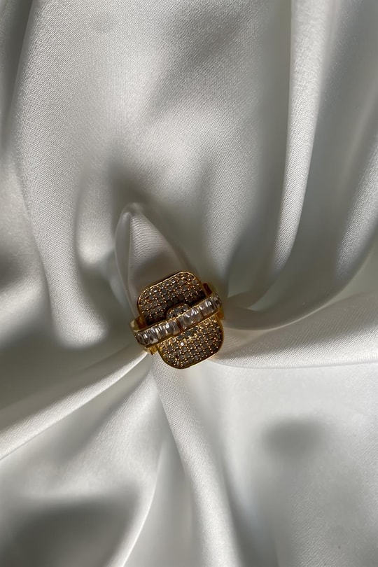 Baget Zirkon Premium Yüzük Gold
