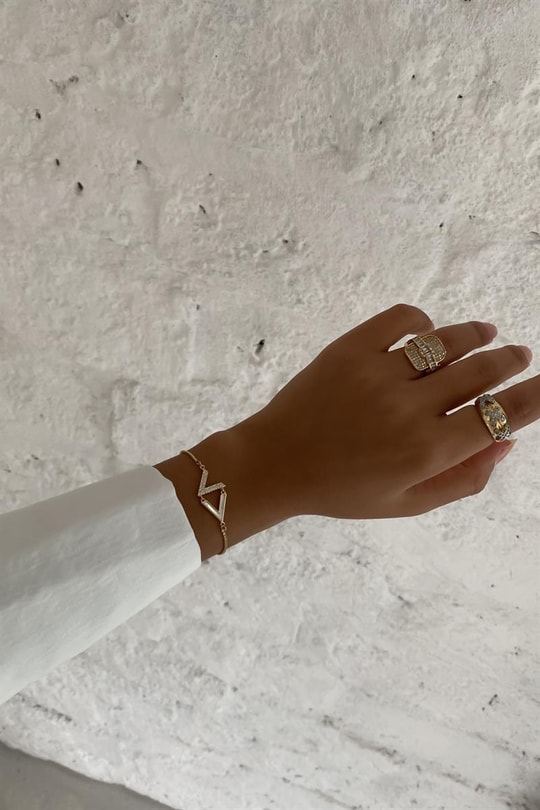 Baget Zirkon Premium Yüzük Gold