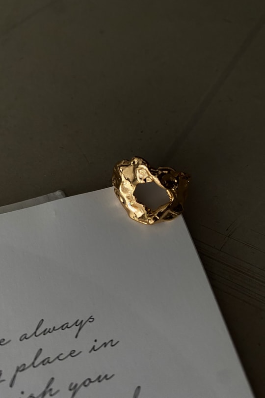 Kabartmalı Vintage Yüzük Gold