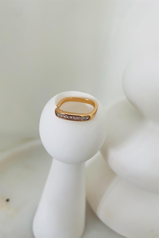 Oval Su Yolu Yüzük Gold