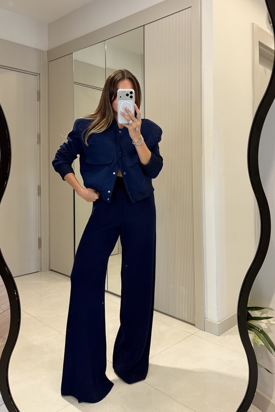 Adaline Lacivert Bomber Ceket